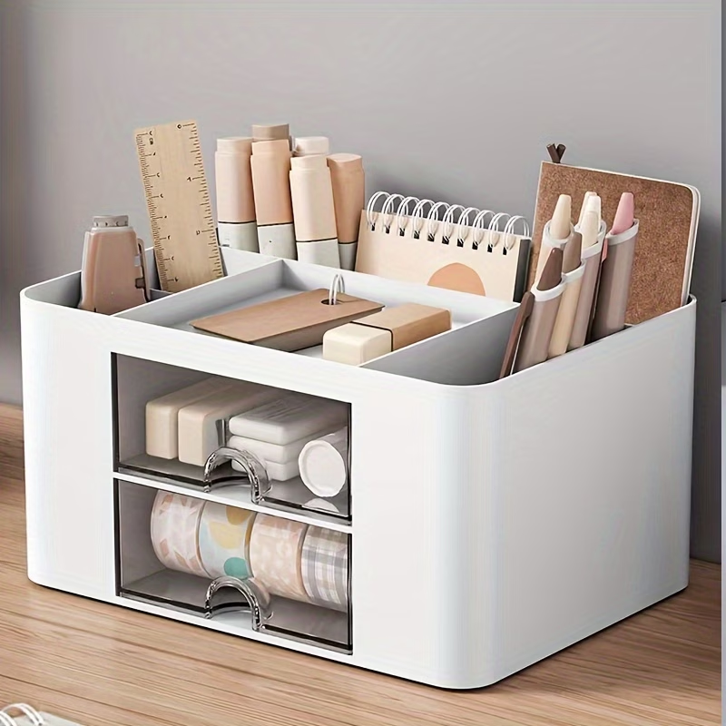 One desktop drawer storage box, two drawer multi-compartment storage racks