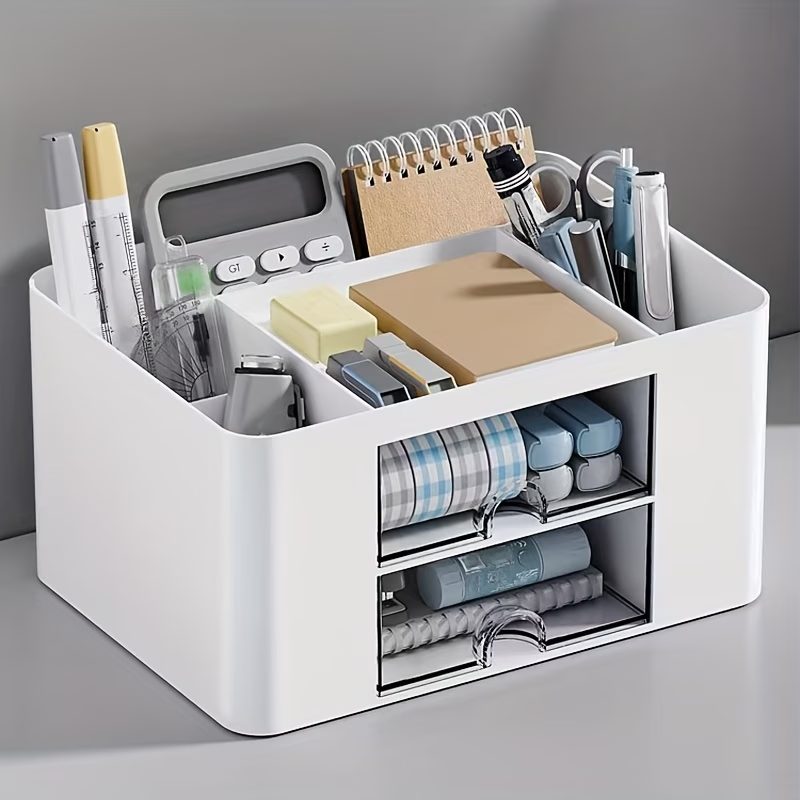 One desktop drawer storage box, two drawer multi-compartment storage racks